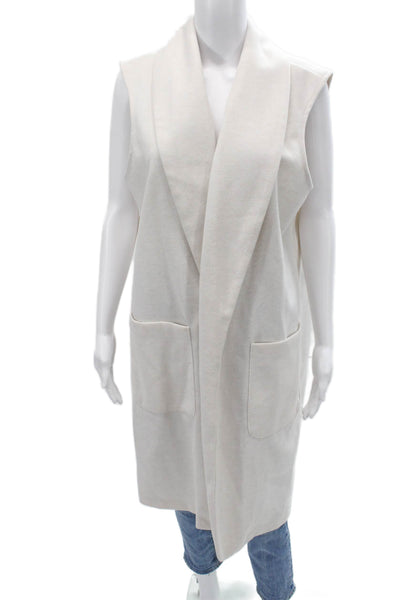 Joie Women Classic Sleeveless Beige Vest Size XL