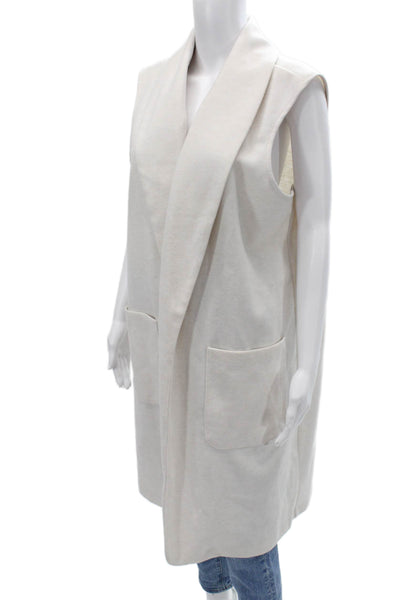 Joie Women Classic Sleeveless Beige Vest Size XL
