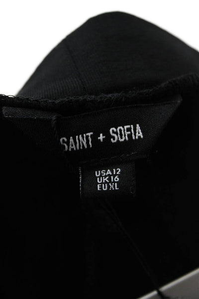 Saint + Sofia Women Cropped Dress Pants Black Organic Cotton Size XL
