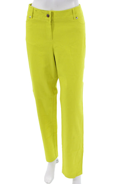 J. Mclaughlin Womens Cropped Ankle Pants Yellow Size 12