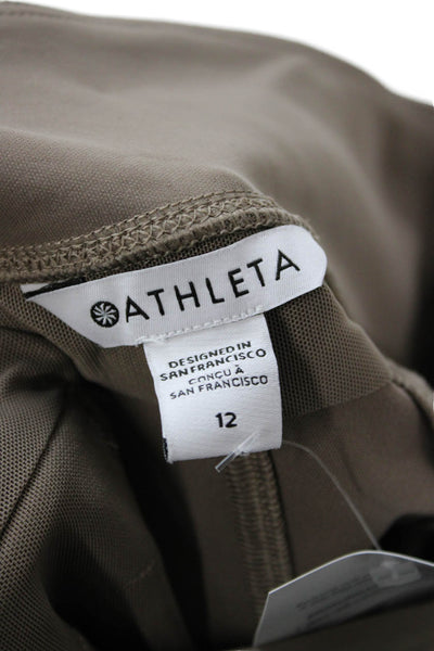 Athleta Womens Cargo Ankle Pants Brown Zip 28 Inseam Size 12