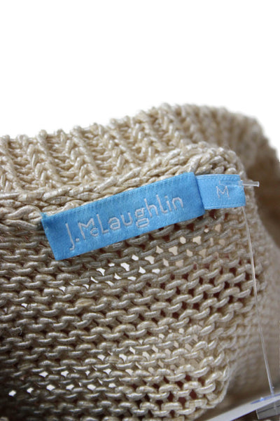 J. Mclaughlin Womens Basic Sleeveless Tank Beige Crew Neck Size M