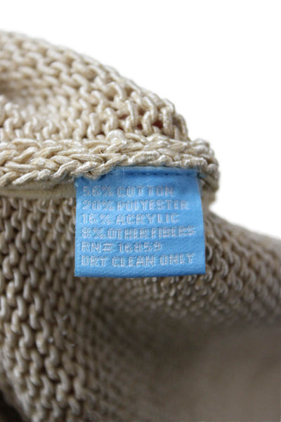 J. Mclaughlin Womens Basic Sleeveless Tank Beige Crew Neck Size M