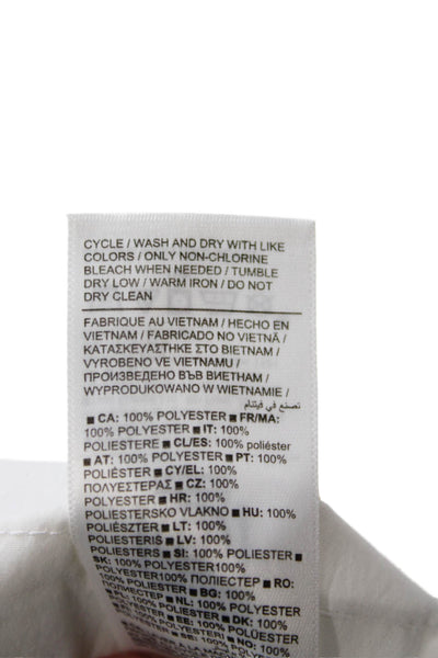 Athleta Women Basic Button-Up Short Sleeve White Crew Neck Size M