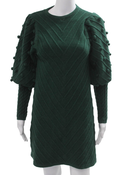 Fate. Womens Mini Sweater Dress Green Long Sleeve Size S