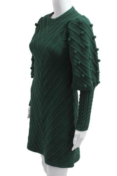 Fate. Womens Mini Sweater Dress Green Long Sleeve Size S