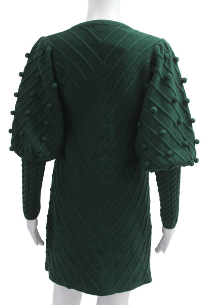 Fate. Womens Mini Sweater Dress Green Long Sleeve Size S