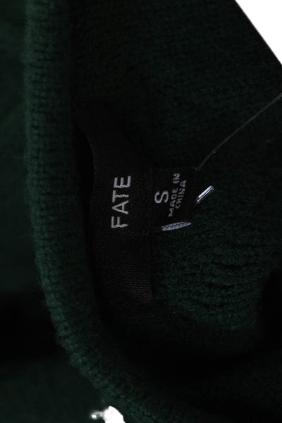 Fate. Womens Mini Sweater Dress Green Long Sleeve Size S