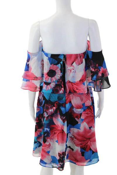 Calvin Klein Womens A-Line Sundress Black Floral Polyester Zip Size 6
