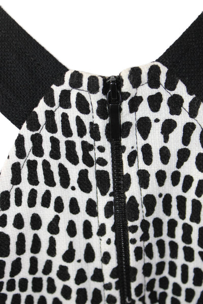 Trina Turk Womens Fit & Flare Animal Print Cotton Dress Black Size 6