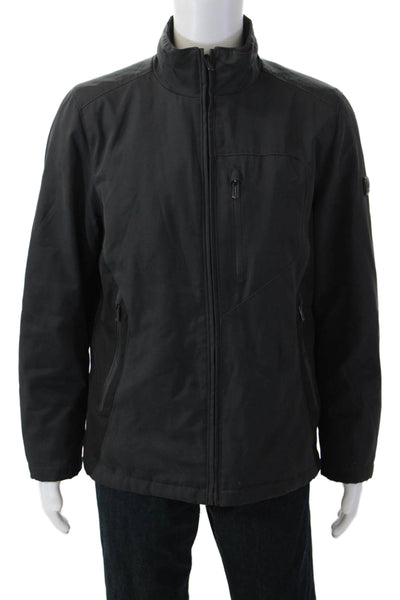 Tumi Mens Windbreaker Jacket Black High Neck Zip Long Sleeve Size S