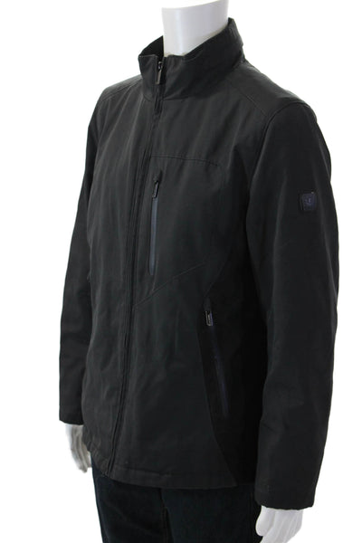 Tumi Mens Windbreaker Jacket Black High Neck Zip Long Sleeve Size S