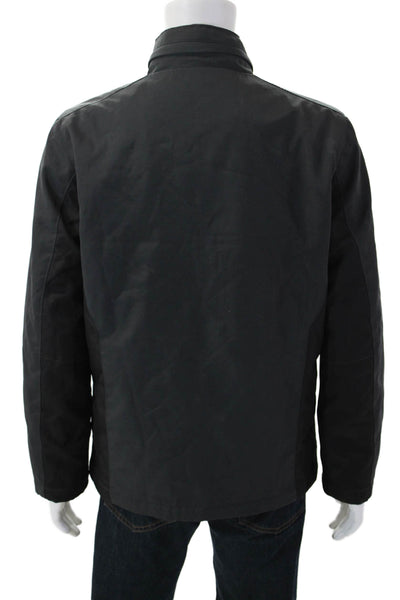 Tumi Mens Windbreaker Jacket Black High Neck Zip Long Sleeve Size S