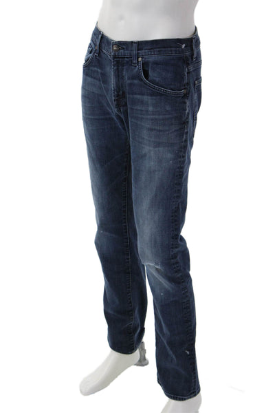 7 For All Mankind Mens Dark Blue Straight Jeans Button Fly Size 31