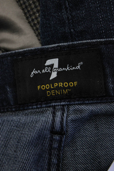 7 For All Mankind Mens Dark Blue Straight Jeans Button Fly Size 31