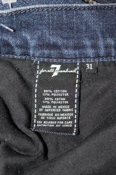 7 For All Mankind Mens Dark Blue Straight Jeans Button Fly Size 31