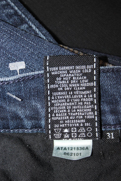 7 For All Mankind Mens Dark Blue Straight Jeans Button Fly Size 31