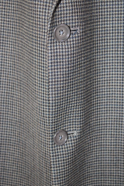 Hart Schaffner Marx Mens Dark Gray Check Wool Blend Suit Jacket Size 52