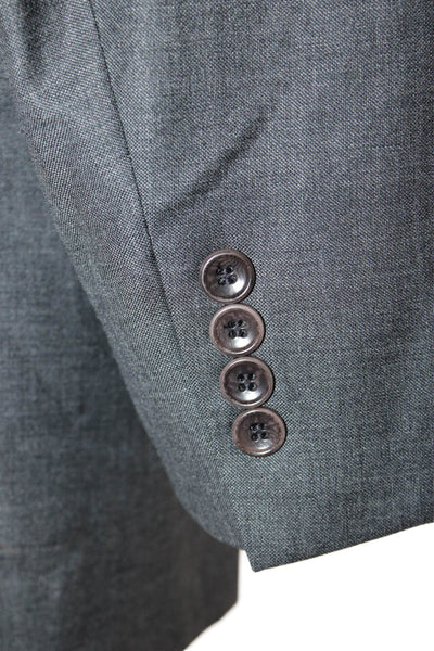 Brooks Brothers Mens Dark Gray Wool Suit Jacket Button Collared Size 43