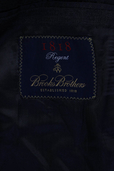 Brooks Brothers Mens Dark Gray Wool Suit Jacket Button Collared Size 43