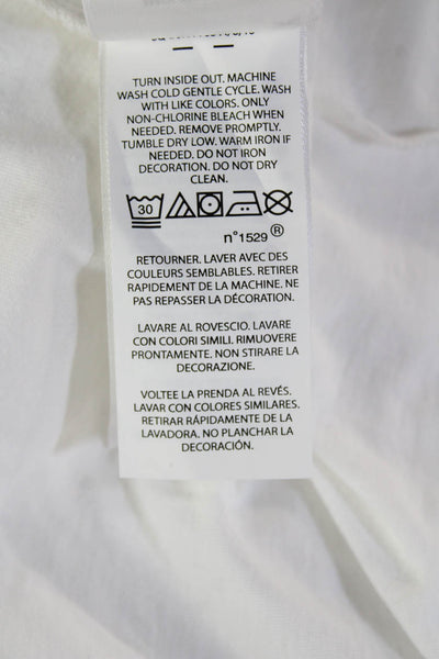 Polo Ralph Lauren Women Cropped White Striped Short Sleeve T-Shirt Size XS