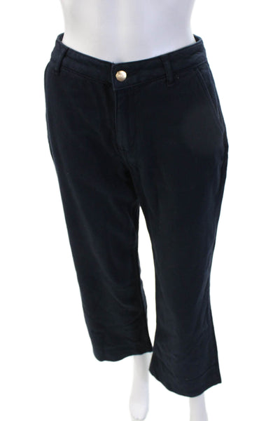 Zara Women Cropped Dress Pants Black Cotton Solid Size 0