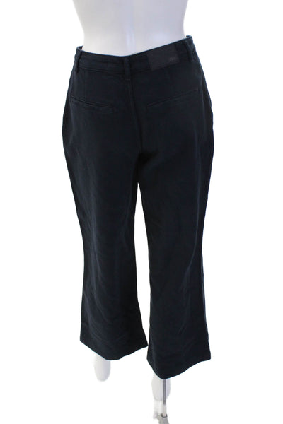 Zara Women Cropped Dress Pants Black Cotton Solid Size 0