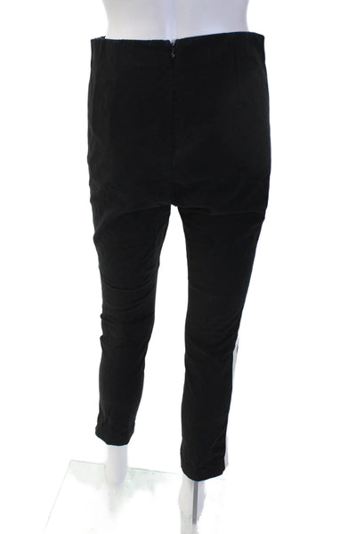 Rag & Bone Women Jogger Pants Black Striped Cotton Zip Inseam 27 Size 6