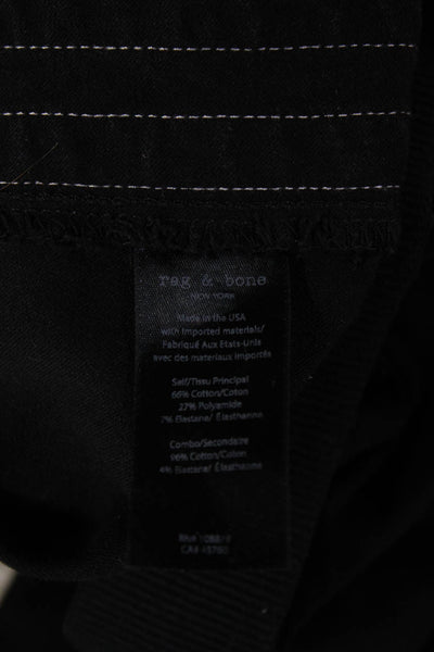 Rag & Bone Women Jogger Pants Black Striped Cotton Zip Inseam 27 Size 6