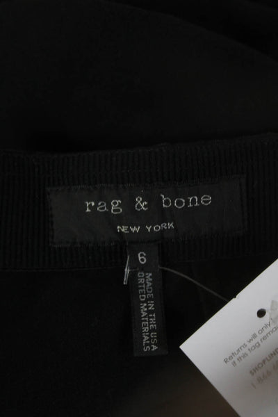 Rag & Bone Women Jogger Pants Black Striped Cotton Zip Inseam 27 Size 6