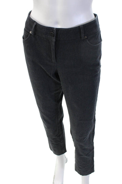 J. Mclaughlin Women Ankle Cropped Dark Gray Cotton Solid Pants Size 6