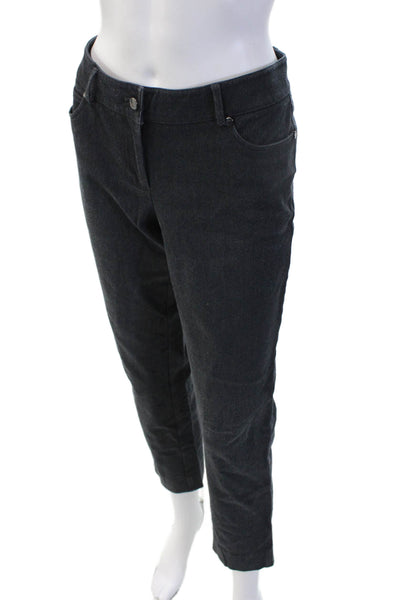 J. Mclaughlin Women Ankle Cropped Dark Gray Cotton Solid Pants Size 6