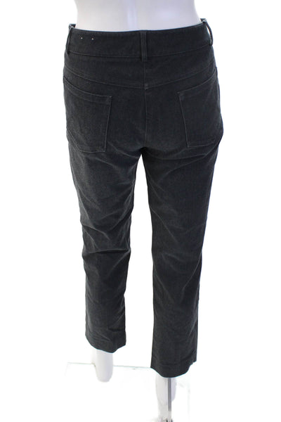 J. Mclaughlin Women Ankle Cropped Dark Gray Cotton Solid Pants Size 6