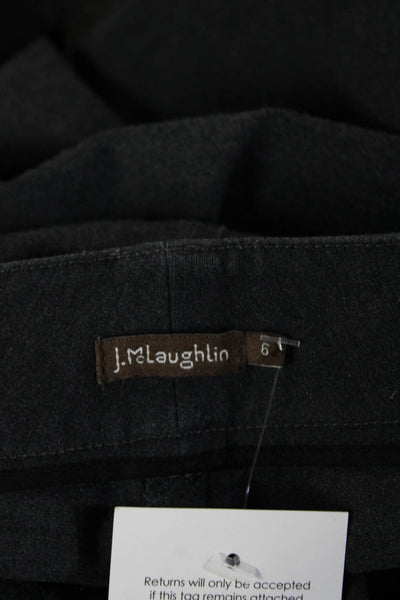 J. Mclaughlin Women Ankle Cropped Dark Gray Cotton Solid Pants Size 6