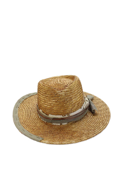 Ruediger Womens Woven Straw Wide Brimmed Hat Tan Size L