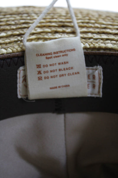 Ruediger Womens Woven Straw Wide Brimmed Hat Tan Size L