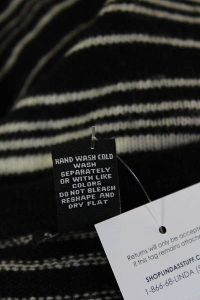 Deane & White Womens Striped Lambswool Crewneck Cardigan Longsleeve Size L