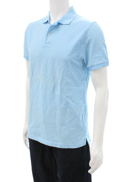 J Crew Mens Light Blue Collared Short Sleeve Cotton Solid Polo Size S