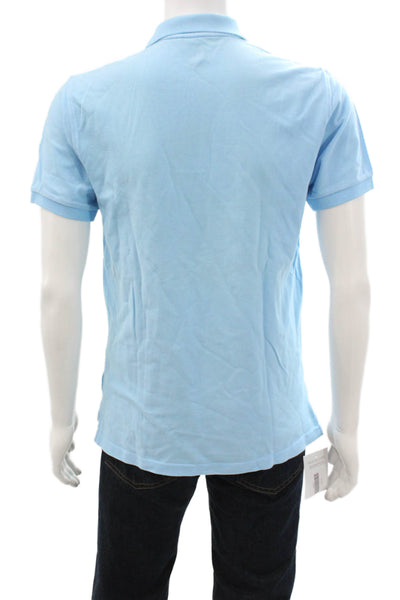 J Crew Mens Light Blue Collared Short Sleeve Cotton Solid Polo Size S