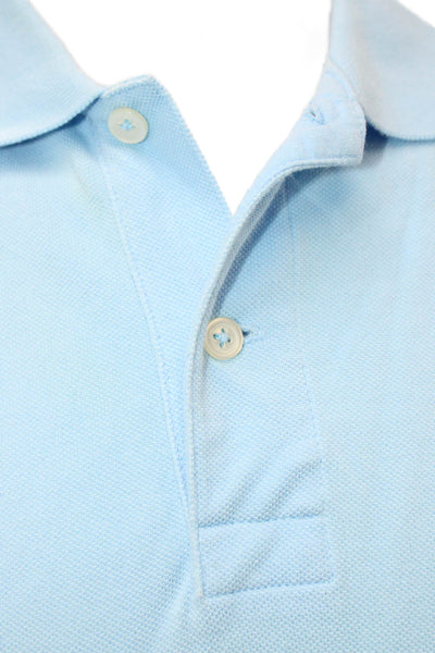 J Crew Mens Light Blue Collared Short Sleeve Cotton Solid Polo Size S