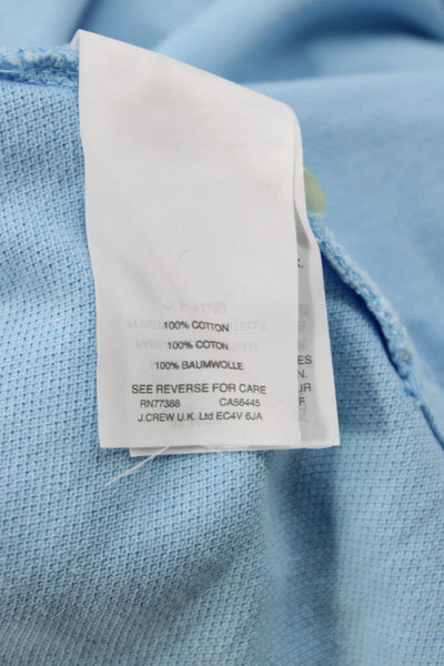J Crew Mens Light Blue Collared Short Sleeve Cotton Solid Polo Size S