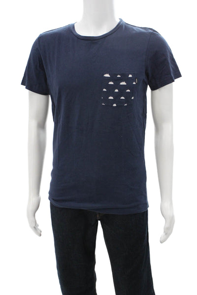 Wezc Mens Dark Blue 100% Cotton Crew Neck Short Sleeve T-Shirt Size S