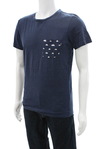 Wezc Mens Dark Blue 100% Cotton Crew Neck Short Sleeve T-Shirt Size S