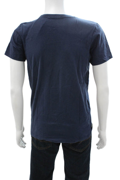 Wezc Mens Dark Blue 100% Cotton Crew Neck Short Sleeve T-Shirt Size S