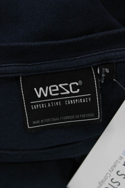 Wezc Mens Dark Blue 100% Cotton Crew Neck Short Sleeve T-Shirt Size S