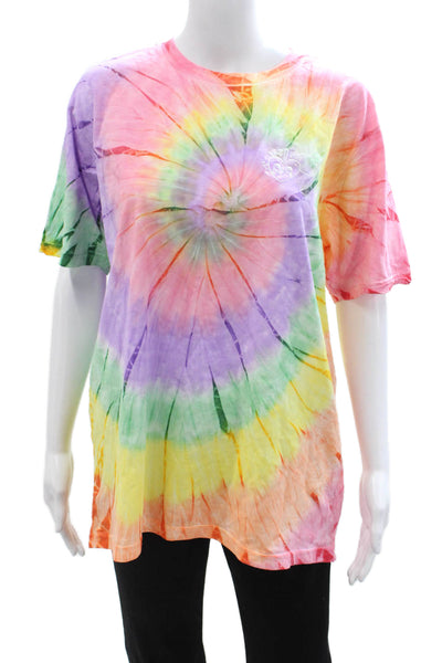 Earth Positive Women Jersey Graphic T-Shirt Green Organic Cotton Size L
