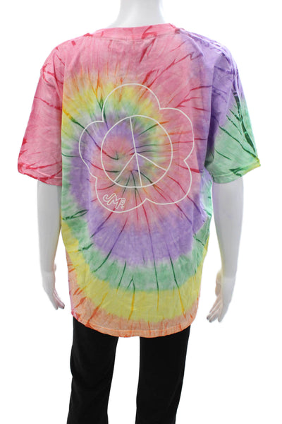 Earth Positive Women Jersey Graphic T-Shirt Green Organic Cotton Size L