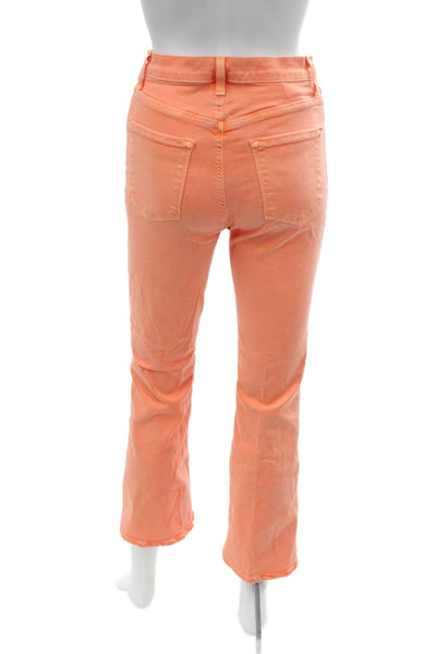 J Brand Womens Cropped Jeans Orange Button Mid Rise Size 25