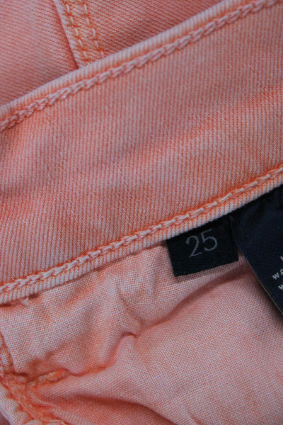 J Brand Womens Cropped Jeans Orange Button Mid Rise Size 25