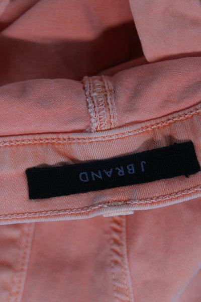 J Brand Womens Cropped Jeans Orange Button Mid Rise Size 25